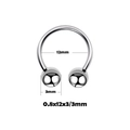 Stainless steel horseshoe circular barbell piercing 0.8x12x3mm in silver finish - Horseshoe Ring / 0.8x12x3mm