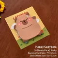 Cute Capybara shaped sticky notes in brown, 30 sheets, 5.8x6.2cm for office stationery - Happy Capybara / 30 Sheets/Pad