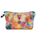 Macro shot of mandala print cosmetic bag with vibrant colors and durable black zipper detail - Gradient Mandala-55253
