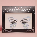 Holographic butterfly wing face rhinestone stickers for eyes on party black card packaging - HF-163-Blue Holographic Butterfly Style