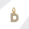 Sparkling gold letter D pendant with cubic zirconia inlay for custom jewelry - Gold (Letter D)