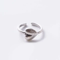 Minimalist silver heart-shaped adjustable open ring with a vintage aesthetic for women - Heart Style / Adjustable Open