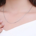 Minimalist S925 sterling silver O-chain necklace for women in polished silver finish - O-Chain / Link Chain (Without Pendant)