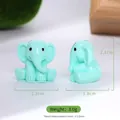 Miniature resin elephant figurines in light green color for micro landscape desktop decor - Lake Blue