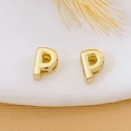 DIY jewelry charm alphabet P pendant in 18K gold plated finish for custom necklaces - Gold Letter P