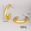 Chunky gold C-shaped hoop earrings with polished finish, model E01595-22, 3.19cm length - Gold Rounded Thick C-shape (E01595-22)