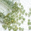 Green and gold glitter 10mm glass beads for DIY jewelry making spill from storage tubes - M101# Bean Green [10mm Gold Flecked]
