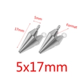 Colgante de cono de acero inoxidable plateado pulido para joyería DIY de 17mm x 5mm - Cono Redondo-17mm / Color Acero