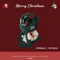Sciarpa natalizia per bambini in maglia verde scuro con Babbo Natale e fiocchi di neve - Babbo Natale Verde/Modello Bambini