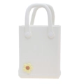 Piccola borsa in gelatina EVA bianca con grazioso ciondolo a fiore DIY per spiaggia - Bianco