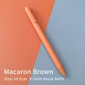 Macaron brown 0.5mm retractable gel ink pen with black ink and minimalist matte finish - 0.5mm Black Refill / Macaron Brown