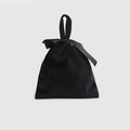 Custom black velvet drawstring pouch for luxury cosmetics and jewelry storage - Black Small - Plain / 17.5x18cm