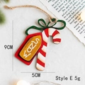 Style E wooden Christmas ornament featuring red candy cane and SNOW tag with twine - Candy Tag (Style E)