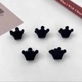 Set di 5 mini mollette a corona in velluto nero per bambina e accessori per capelli - Corona floccata nera
