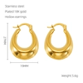 Detail of 18K gold plated hollow teardrop earrings with dimensions 27mm by 19mm - Waterdrop Shape Style (ZYG926)