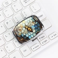Portable metal mini storage box with a colorful bee design on a laptop keyboard - Style 4-Bee
