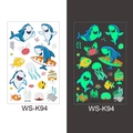 Luminous ocean themed shark and sea life tattoo stickers for children in model WS-K94 - Cartoon Mix Style (WS-K94)
