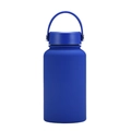 Deep blue vacuum insulated sport bottle with matte powder coating and flexible handle - 650ml / Regular Fit / Sapphire Blue