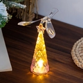 Leuchtender Weihnachtsbaum im Kristalldesign mit LED-Licht und Stern für Tischdeko - Rosa