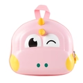 Cute pink 3D dinosaur eggshell backpack for kids with a lightweight ergonomic design - Pink