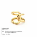 Minimalistische 18k goud vergulde roestvrijstalen ring met knoop - Goud (TR18926)