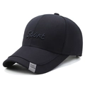 Schwarze Baseballkappe aus Baumwoll-Twill mit Sport-Stickerei und Sport Fashion Label - Verstellbar / Marineblau