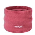 Pink knitted winter neck gaiter with white embroidered logo for windproof warmth - 23*14*2cm / Pink