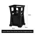 Tall black square plastic flower bucket for florists, size 46x30x25cm, nursery display - Auction House Flower Bucket (small Black) - Taller Version; Flower Growing Bucket