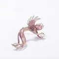 Vintage gold phoenix enamel brooch with purple gradient wings for suits and dresses - Purple Phoenix