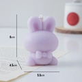 Cute purple bunny scented candle with bow detail and 8x4.5x5.5cm dimensions - Purple (Lavender)
