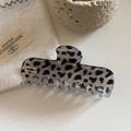Elegante haarklem met luipaardprint, schildpadmotief en goudkleurig merklogo - Vierkante Stijl (1#)