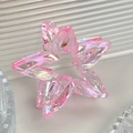 Pince à cheveux étoile holographique rose avec finition irisée et ressort métallique - Rose