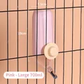 Botella de agua rosa de 700ml para mascotas con boquilla de bola para jaulas - Grande 700ml / Rosa