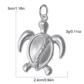 Silver turtle pendant in stainless steel with detailed shell and top loop - Silver Steel - Turtle