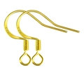 Detailed close-up of 925 stamped gold-plated silver earring hooks for DIY jewelry - Without Bead / 18k Gold