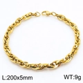 Golden 5mm thick braided stainless steel chain bracelet for hip hop style 200mm length - 5mm Gold Tone (Rope Chain) / 20cm