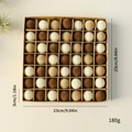 Brown and cream flocked Christmas ball ornaments set of 49 in a kraft paper box - 3cm 49-Pack / Coffee Colors