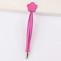 Sparkly rose red ballpoint pen with a decorative flower top for Valentine gifts - Flower / Pearlescent Rose Red
