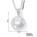 Vista dettagliata della collana argento con pendente 1,5x1,3 cm e catena 40+5 cm - Stile a Raggiera Bianco (N01123-2)