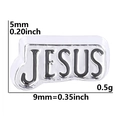 Breloque argentée avec lettrage Jesus pour bracelets DIY, taille 9 mm sur 5 mm - Mot Argent-JESUS