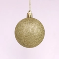 Pallina di Natale dorata scintillante con gancio di sospensione su sfondo rosa - 2cm / Oro Glitterato (Senza Cappuccio/Cordino)