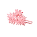Pinza para el cabello rosa con forma de coral y patrones moteados rojos de moda - Empaque a granel / Rosa