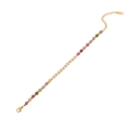 Pulsera bohemia de cuentas de piedra natural con detalles en rosa y verde y cierre dorado - Estilo de Cuentas Mezcladas Multicolor (1#)