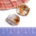 Acrylic seashell pendants in orange and white marbled texture for DIY jewelry making - Ocean Shell 17x20mm (17273)