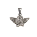 Polished silver stainless steel Cupid angel pendant charm for necklace accessory - Little Angel / Steel