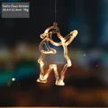 Luce LED sospesa Babbo Natale per decorazione finestre, luce calda, dim. 19,5x12,5 cm - Babbo Natale
