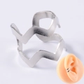 Silver zigzag wave stainless steel ear cuff with adjustable non-pierced design - Double Layer Wave