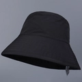 Detalle de sombrero de sol de ala ancha con costuras paralelas reforzadas en negro - M (56-58cm) / Negro
