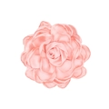 Detailed view of pink satin fabric rose with layered petals for DIY hair accessories - Korean Pink