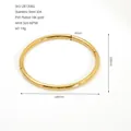Minimalist 18K gold plated stainless steel hinge bangle with a 68mm diameter - Hinged Round Bangle Style (1300-Gold)